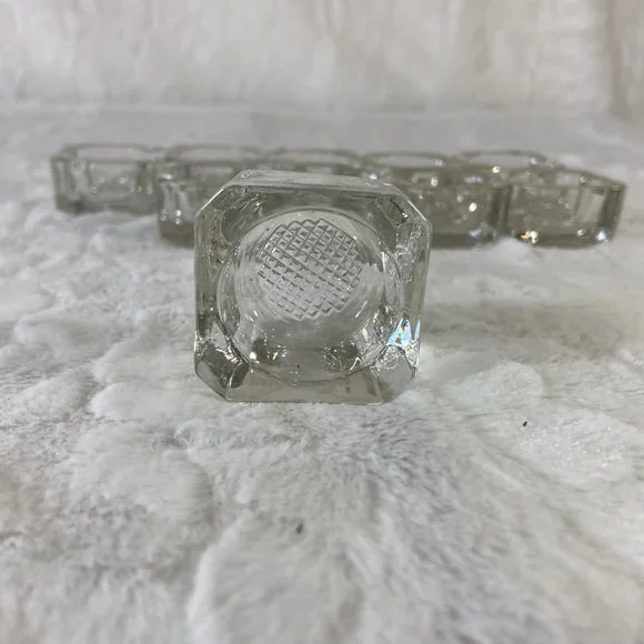 Antique Salt Cellars Salt Dips glass clear crystal open faced . 10 Total - Picture 5 of 11
